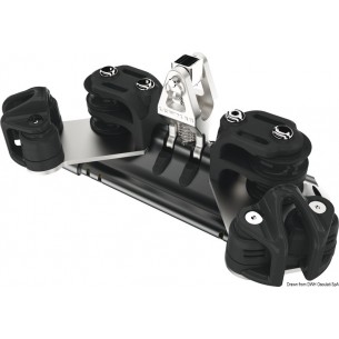 NTR mainsail carriage with vertical support, double pulleys and choke - Lewmar