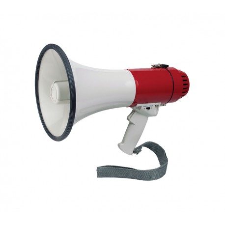 Electronic megaphone with siren and whistle