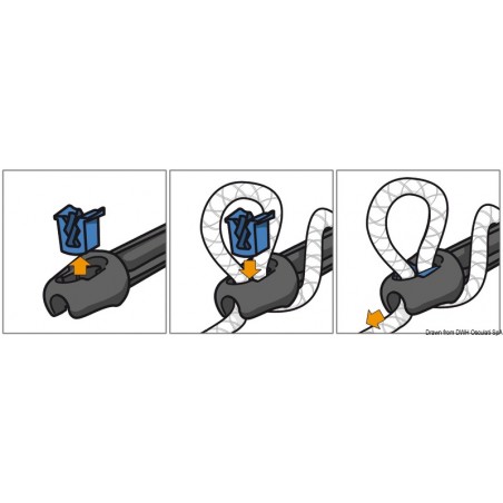 U-Cleat rubber mooring shock absorber 416 mm. for Ø12-16 mm. ropes. - Unimer