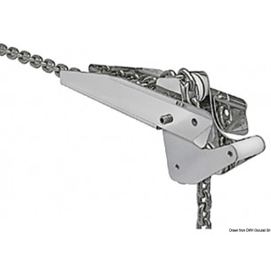 Stainless steel Compact folding bowsprit for 15 kg anchors. - Osculati
