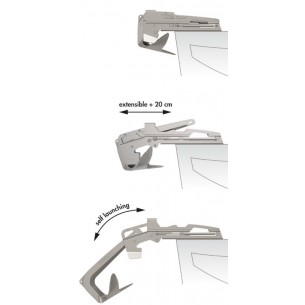 Uitschuifbare kippende boegroller Mr. Fantastic in roestvast staal voor 10 kg ankers – Osculati 2