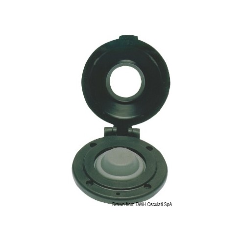 Drop foot button with black ferrule - Osculati