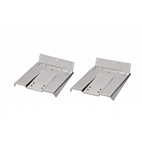 Pair of 228 x 228 mm stainless steel Uflex flap tables.