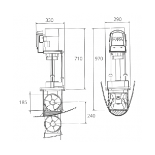 VIP 150 12 V bow thruster 7.1 kW. - Max Power 2