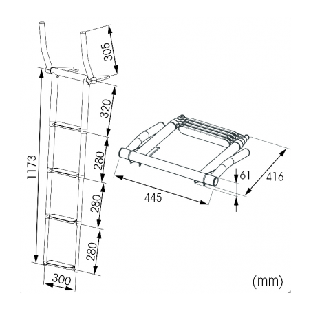 Scaletta telescopica ribaltabile - Plastimo