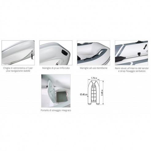 Tender Yacht PRi350RF in vetroresina/polyestere - Plastimo