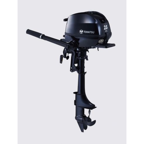 Tohatsu MFS outboard motor 2.5 hp internal tank and tiller drive