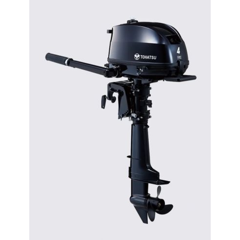 Tohatsu MFS 4 hp outboard motor internal tank and tiller drive