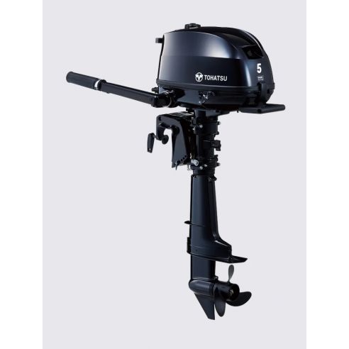 Tohatsu MFS 5 hp outboard motor internal tank and tiller drive