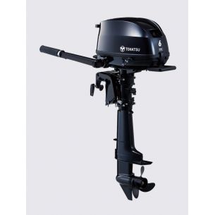 Tohatsu MFS 6 pk buitenboordmotor met interne en externe tanks en helmstokbesturing