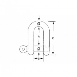Long shackle in stamped stainless steel plate 2