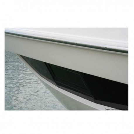Flush porthole with anodised aluminium frame