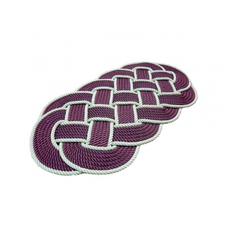 Oval hand woven rug in two colours