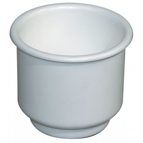 Recessed plastic cup and can holder
