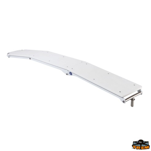 Foldable white 220 cm. aluminum and non-slip wooden footbridge - Trem