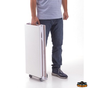 220 cm witte opvouwbare loopbrug in aluminium met antislip houten loopvlak - Trem 2