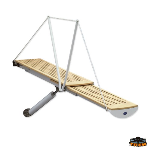 Telescopic walkway 210 cm. 12 V with wooden duckboard tread - Trem