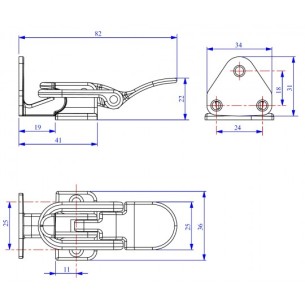 Verchroomd messing vierkant slot 2