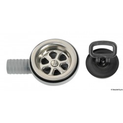 Viemäri 90° sivuulostulolla ruostumattomasta teräksestä ja moplenista, täydellinen kahvasuojuksella 2