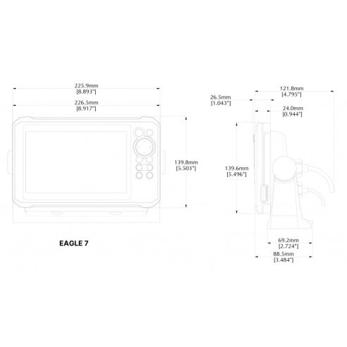 Lowrance Eagle 7 fiskeekkolodd med TripleShot HD-svinger