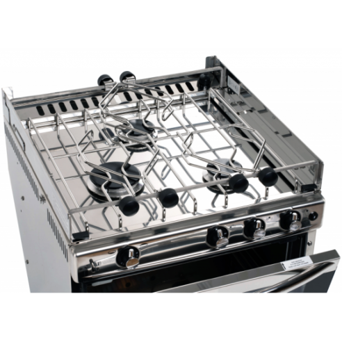 Kitchen with three-burner oven/grill...