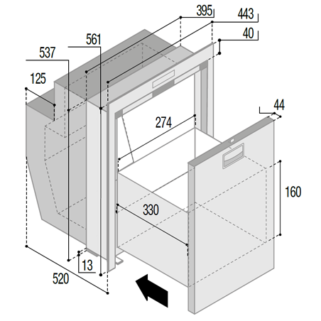 DW51i OCX2 DRINKS RVS koelkast - Vitrifrigo