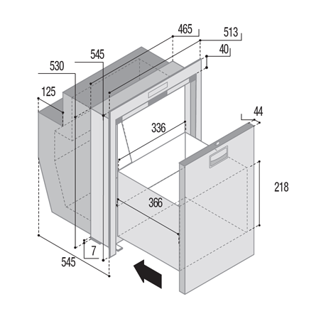 DW62i OCX2 DRINKS Ruostumattomasta teräksestä valmistettu jääkaappi - Vitrifrigo