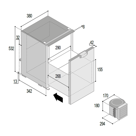 Vitrifrigo C42DWLP CHR jääkaappi-pakastin