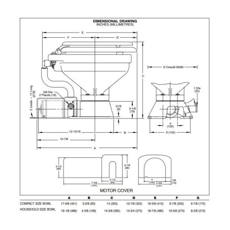 Jabsco 37010-4092 - Vanlig 12V elektrisk toalett