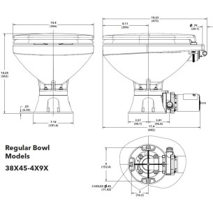 Jabsco 38245-4194 - WC Tystspolande E2 Regular - saltvatten 24V 2