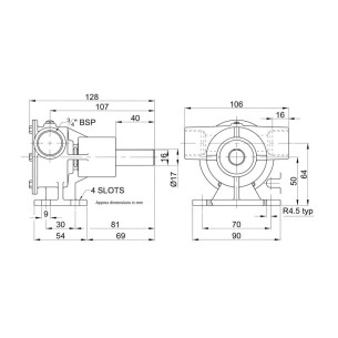 Jabsco 52040-2001 - 3/4" bronsepumpe