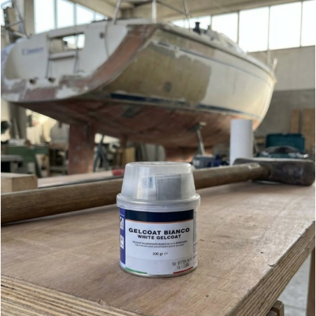 Tvåkomponents vit gelcoatfyllmedel "4 i 1" - glasfiberreparationer
