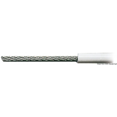 White PVC coated AISI 316 stainless steel cable