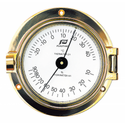 Plastimo termohygrometer i polerad mässing med 120 mm diameter