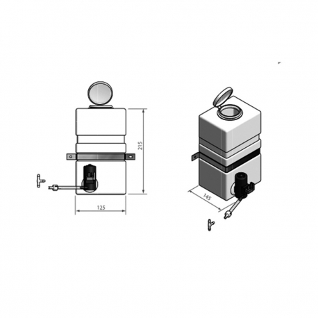 Tank with pump for windscreen washer - Roca Marine