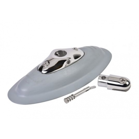 Rubber dinghy holder in grey rubber